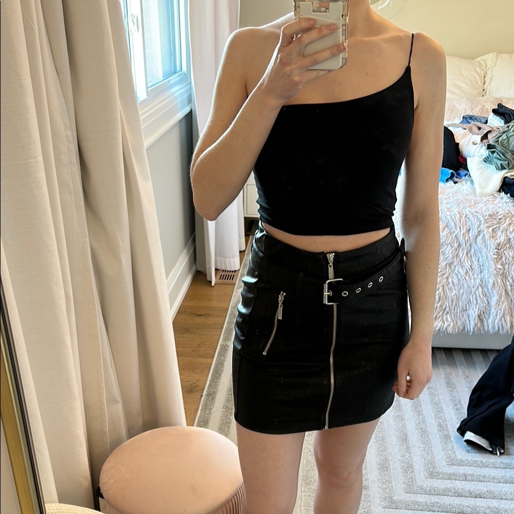 Noisy May Black Mini Skirt with Zipper Detail